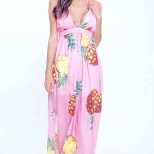 L’atiste elegant pink pineapple dress